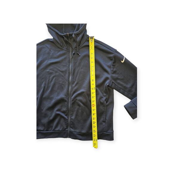 Nike Hoodie Women Medium Black Embroidered Check Swoosh Full Zip Jacket - Picture 3 of 6